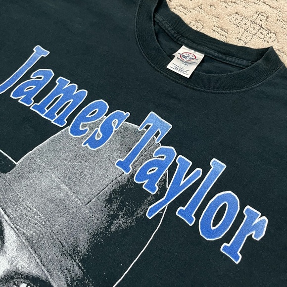 🎸 '05 James Taylor Artist Blue Embroider Text Summer Tour Lot 2005 Cotton Tee - Picture 8 of 15